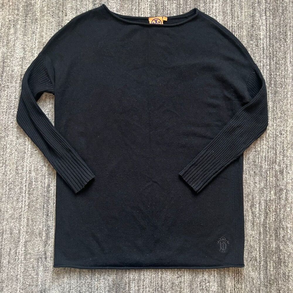 Tory Burch Black Cashmere Tunic Sweater, Size XS
